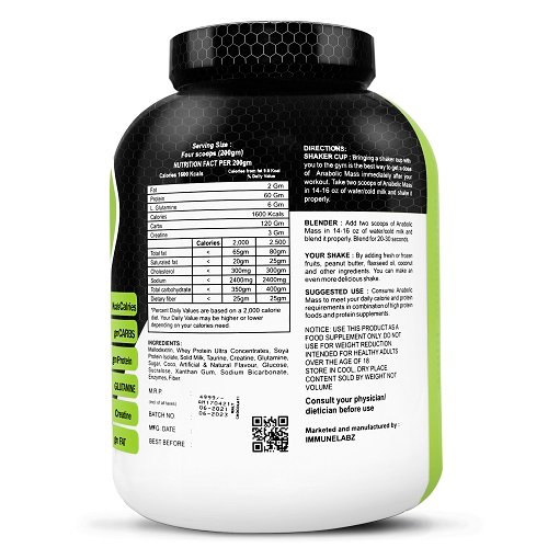 10-C ANABOLIC MASS 6LB Immunelabz Nutrition – Anabolic Mass Gainer (6lbs) | 60g Protein | Banana Creame, Chocolate, Kesar Pista, Malai Kulfi, Mango, Strawberry, Vanilla Flavours - Image 3
