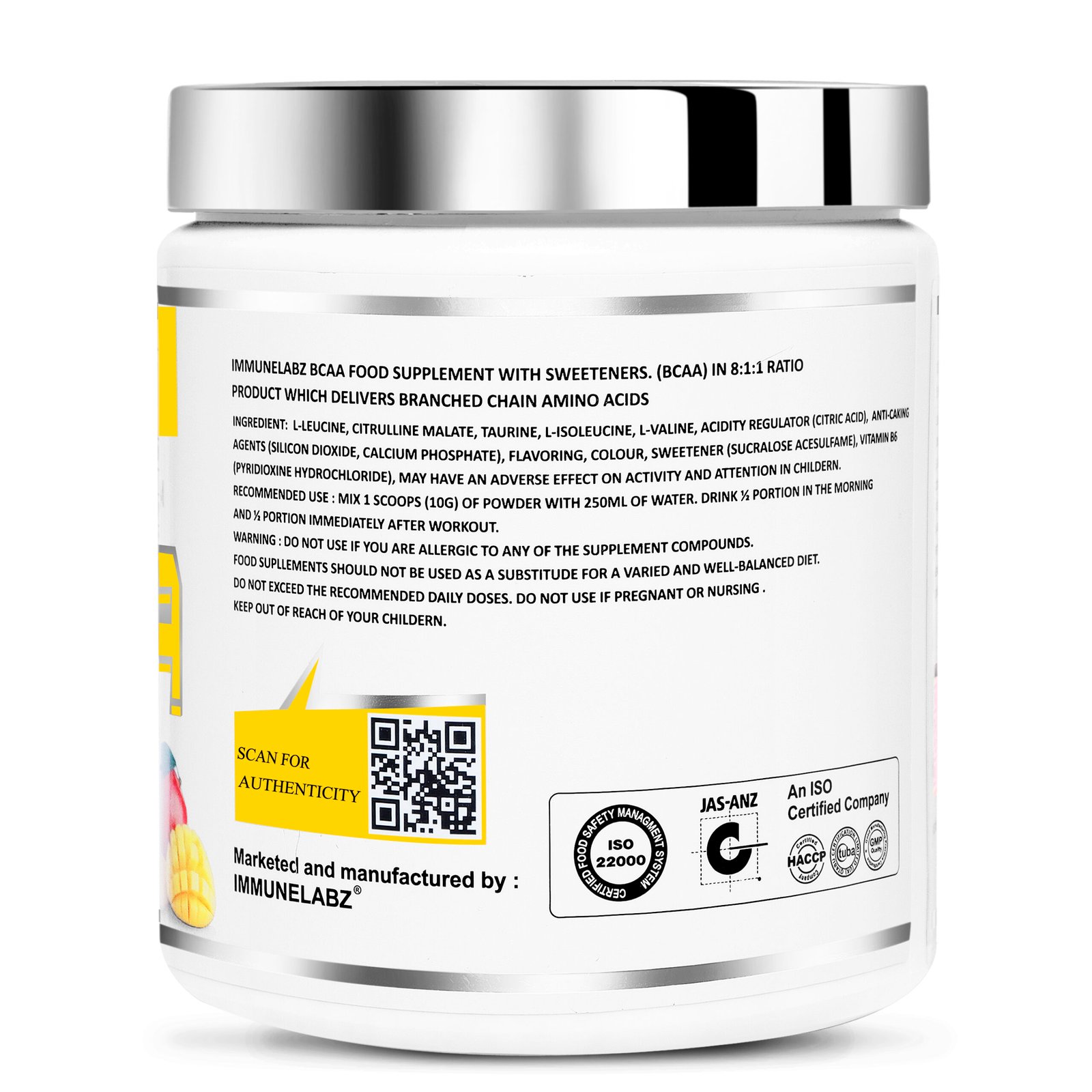 14-C IMMUNELAB BCAA Immunelabz Nutrition Ultra Premium BCAA 8:1:1 | 10g BCAA Per Serving Advanced Muscle Recovery & Performance Formula | 300g - Image 3