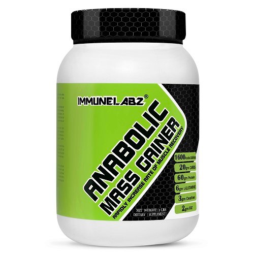 2-A ANABOLIC 1KG Immunelabz Nutrition – Anabolic Mass Gainer (2lbs) | 60g Protein | Banana Creame, Chocolate, Kesar Pista, Malai Kulfi, Mango, Strawberry, Vanilla Flavours