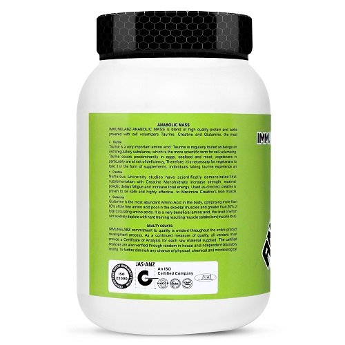 2-C ANABOLIC 1KG Immunelabz Nutrition – Anabolic Mass Gainer (2lbs) | 60g Protein | Banana Creame, Chocolate, Kesar Pista, Malai Kulfi, Mango, Strawberry, Vanilla Flavours - Image 3
