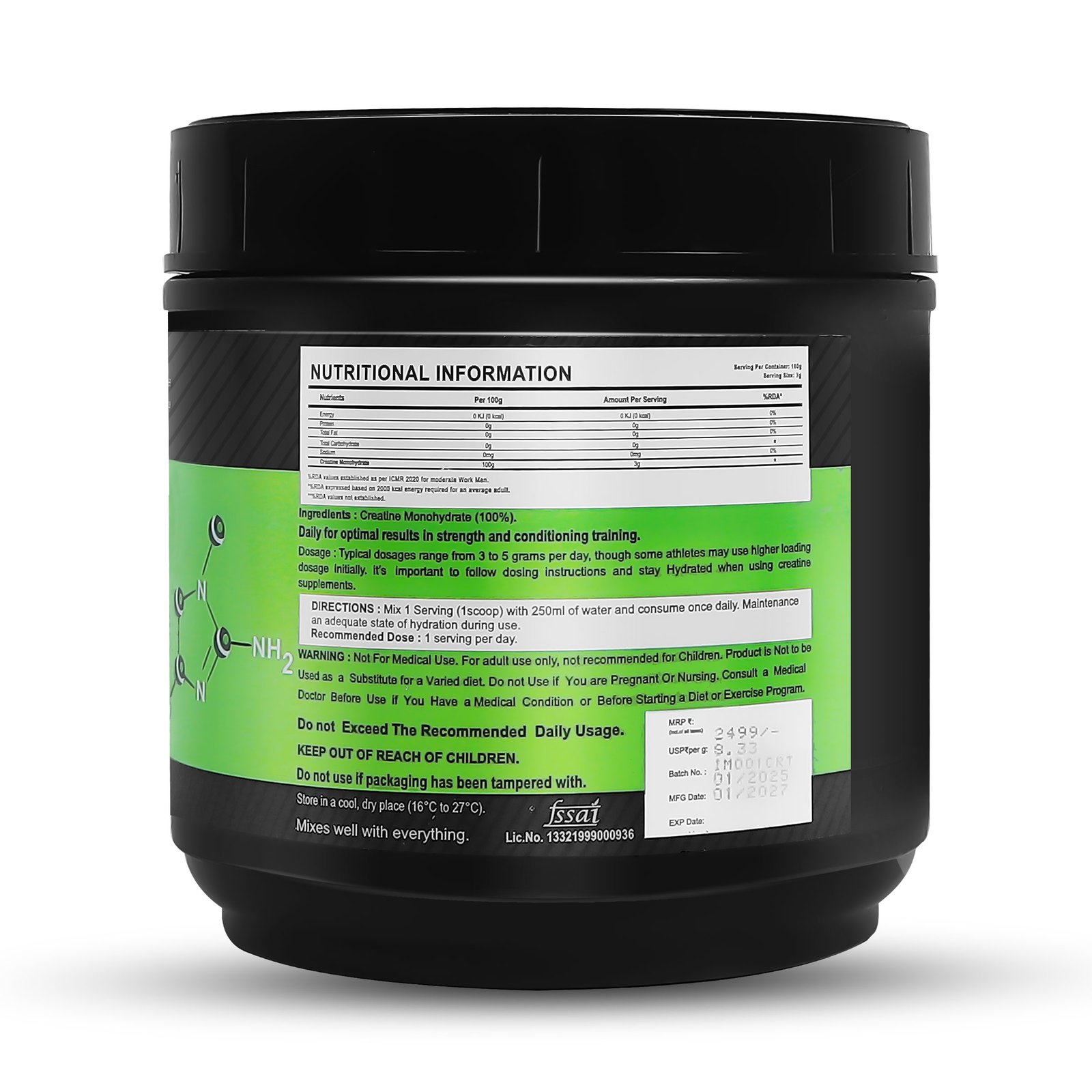 2b Immunelabz Nutrition 2.0 Micronized Creatine Monohydrate | Pure Strength, Power & Muscle Performance Formula | 300g - Image 2