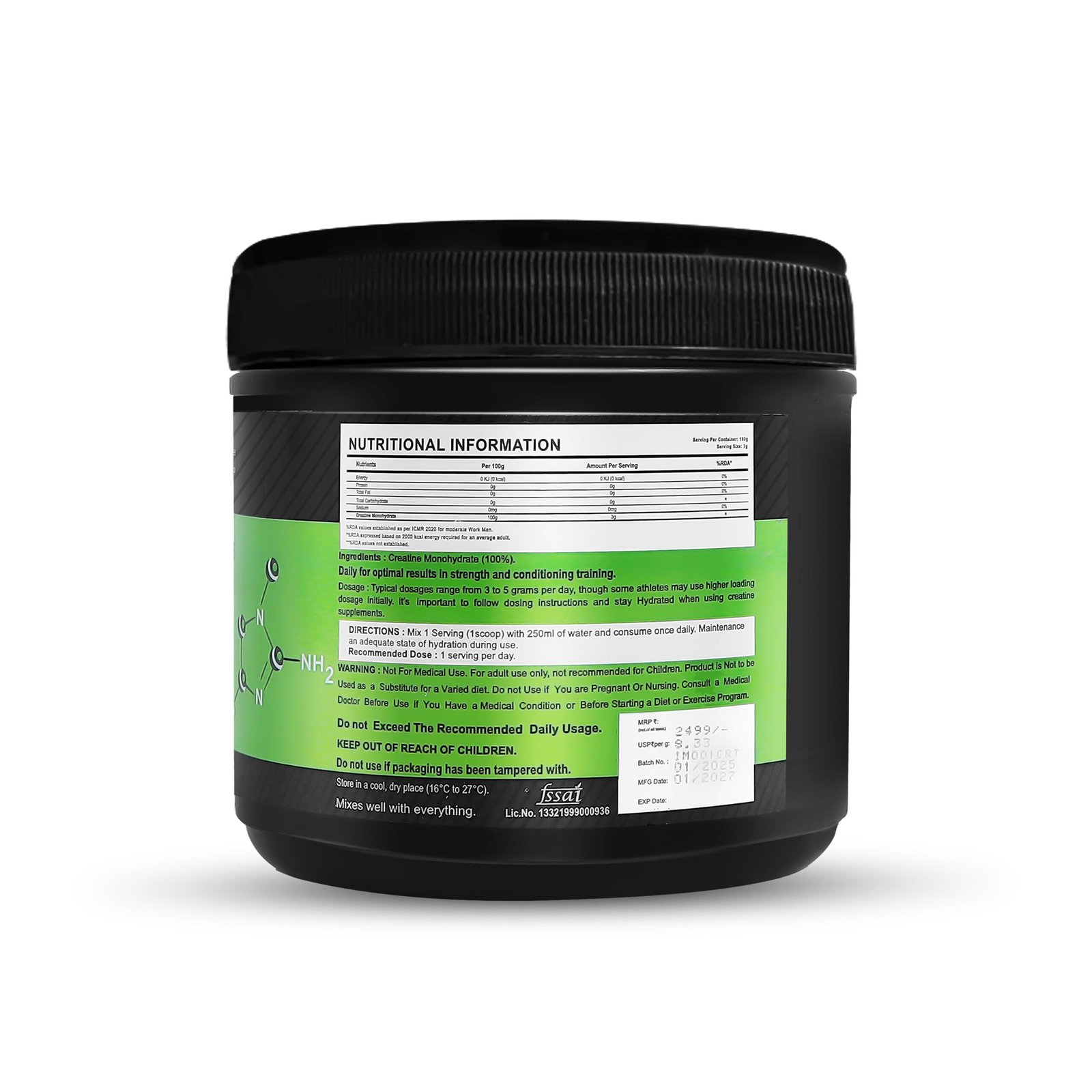 3b Immunelabz Nutrition 2.0 Micronized Creatine Monohydrate | Pure Strength, Power & Muscle Performance Formula | 100g - Image 2