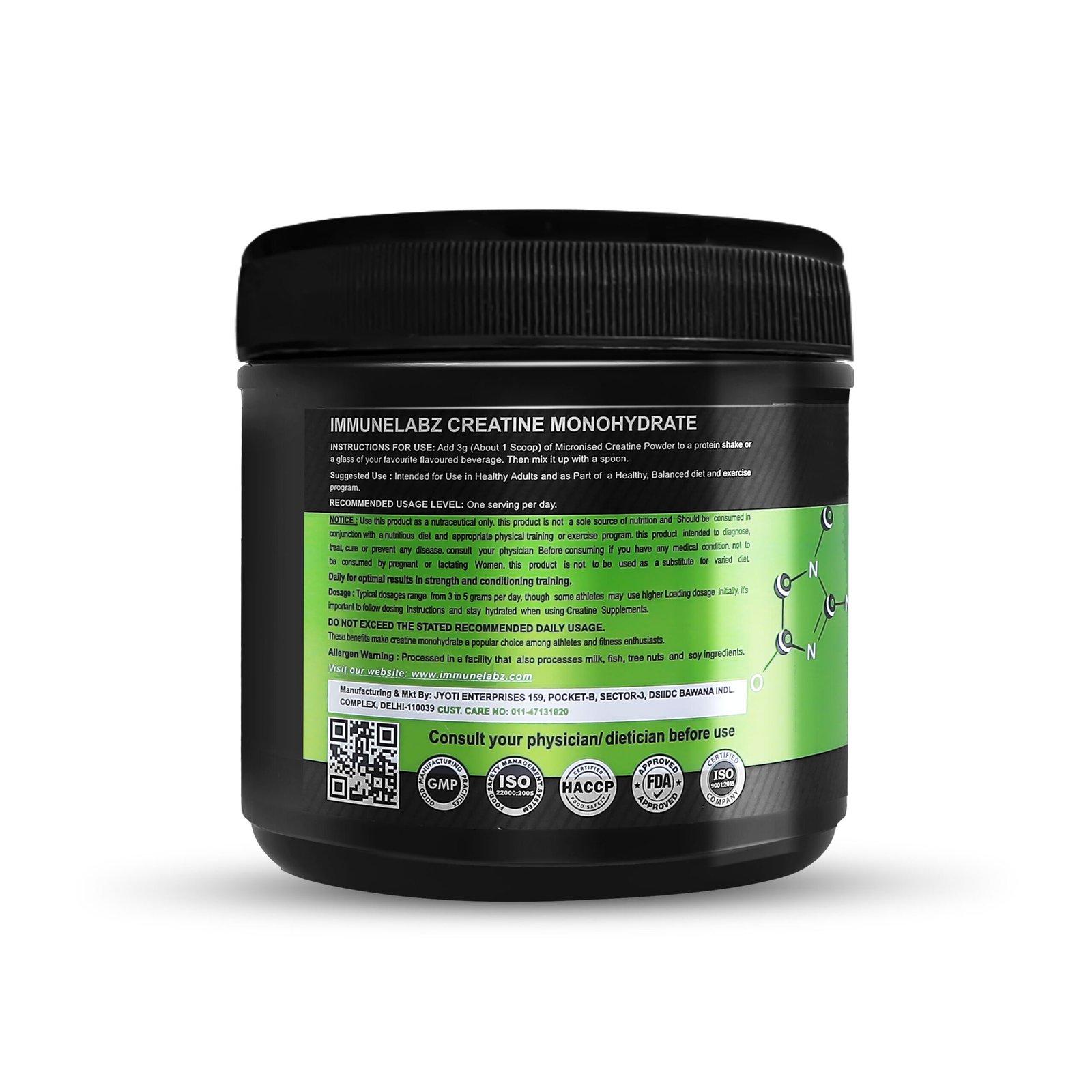 3c Immunelabz Nutrition 2.0 Micronized Creatine Monohydrate | Pure Strength, Power & Muscle Performance Formula | 100g - Image 3