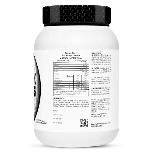 4-B BULK 1KG Immunelabz Nutrition – Bulk Mass Gainer (6lbs) | 15g Protein | Banana Creame, Chocolate, Kesar Pista, Mango, Strawberry, Vanilla Flavours - Image 2