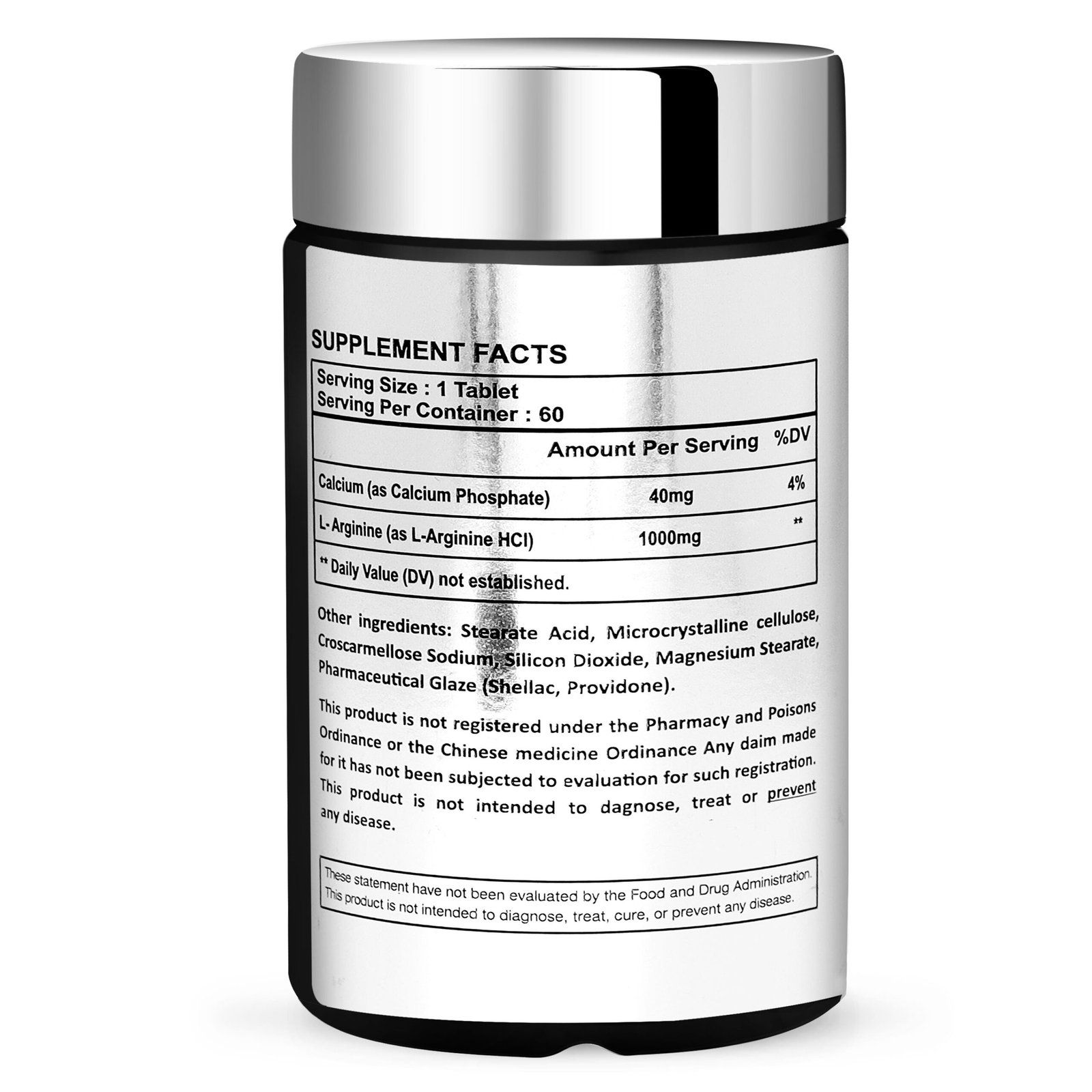 5b Immunelabz Nutrition L-Arginine 1000mg Tablets | Advanced Nitric Oxide Support Formula for Workout Performance | 60 Tablets - Image 2