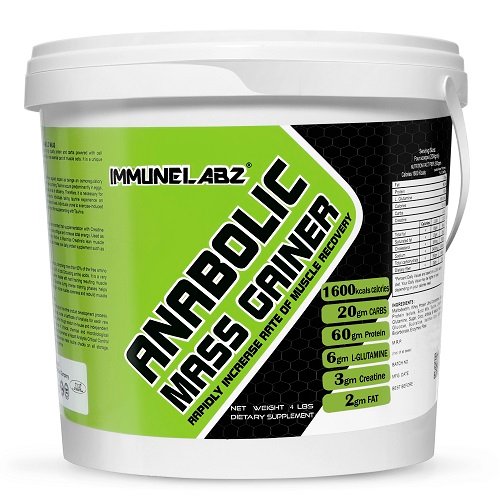 8-A ANABOLIC 10LB Immunelabz Nutrition – Anabolic Mass Gainer (8.8lbs) | 60g Protein | Banana Creame, Chocolate, Kesar Pista, Malai Kulfi, Mango, Strawberry, Vanilla Flavours