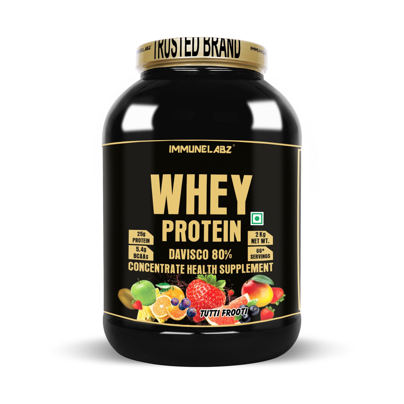 IMMUNELABZ DEVISCO GOLD 2KG TUTI FROOTI 2A Immunelabz Nutrition – Whey Protein Davisco 80% (Gold Series) | (2Kg) | 25g Protein | Cookies & Creame, Creamy Coconut, Malai Kulfi, Mango Kulfi, Smooth Chocolate, Strawberry kulfi, Tutti Frooti Flavours