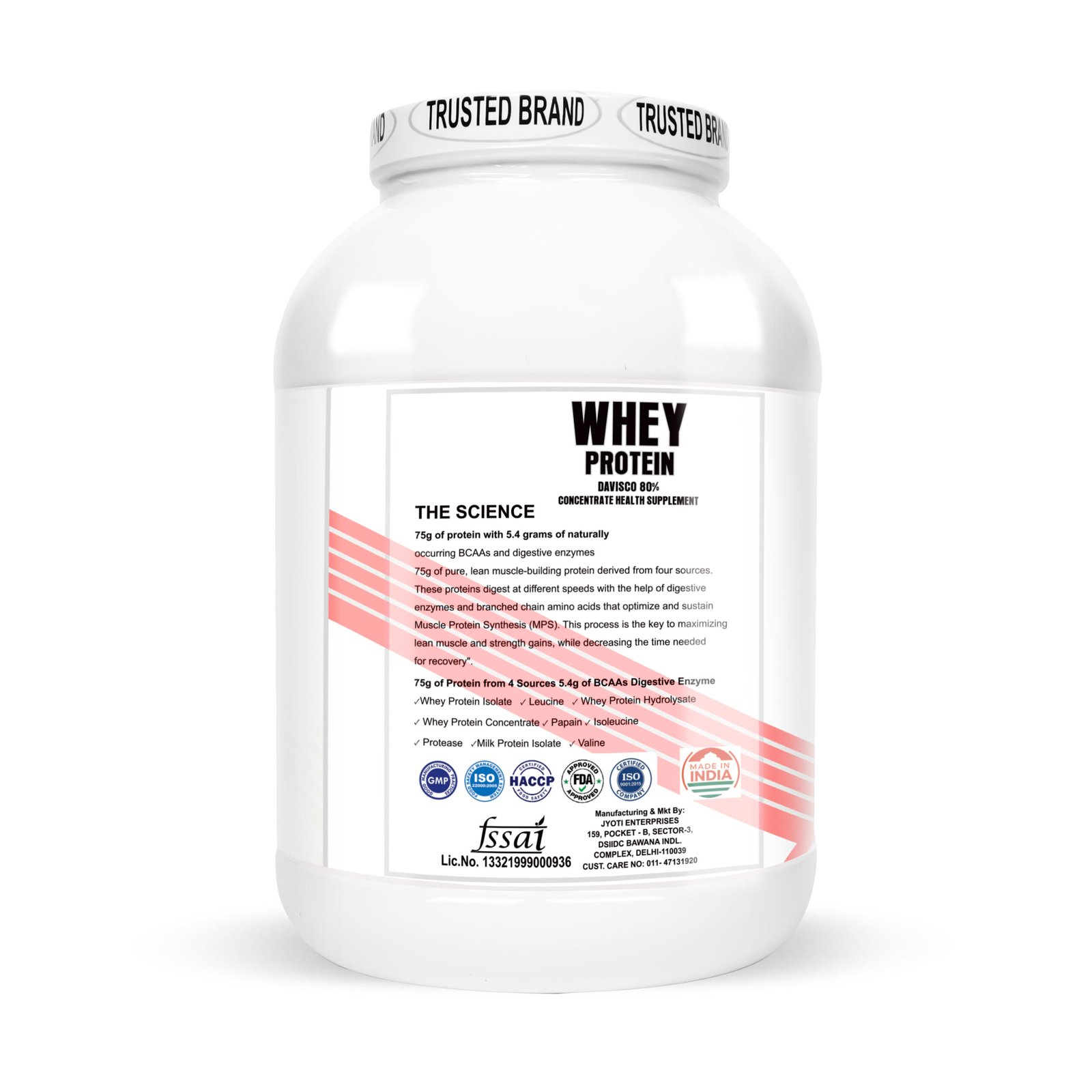 IMMUNELABZ DEVISCO WHITE 2KG STRAWBWERRY 15C Immunelabz Nutrition – Whey Protein Davisco 80% (White Series) | (2Kg) | 25g Protein | Cookies & Creame, Malai Kulfi, Mango Kulfi, Smooth Chocolate, Strawberry kulfi, Tutti Frooti Flavours - Image 15