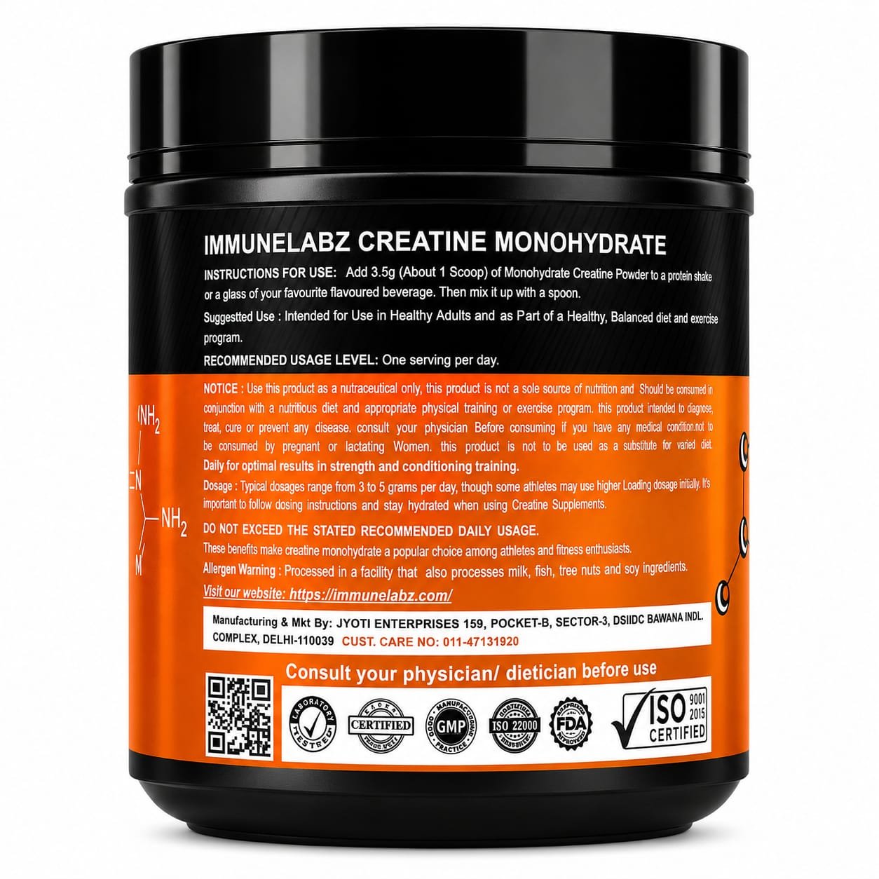 2.0 Creatine-02 Immunelabz Nutrition 2.0 Micronized Creatine Monohydrate | Pure Strength, Power & Muscle Performance Formula | 300g | Tropical Tango - Image 2