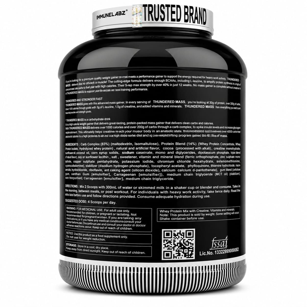 Thunder Mass-03 Immunelabz Nutrition Thundered Mega Mass Gainer 10000 | 6lbs | Irish Chocolate Flavours - Image 3